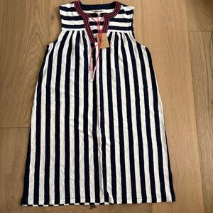 Boden Navy and White Striped Dress
